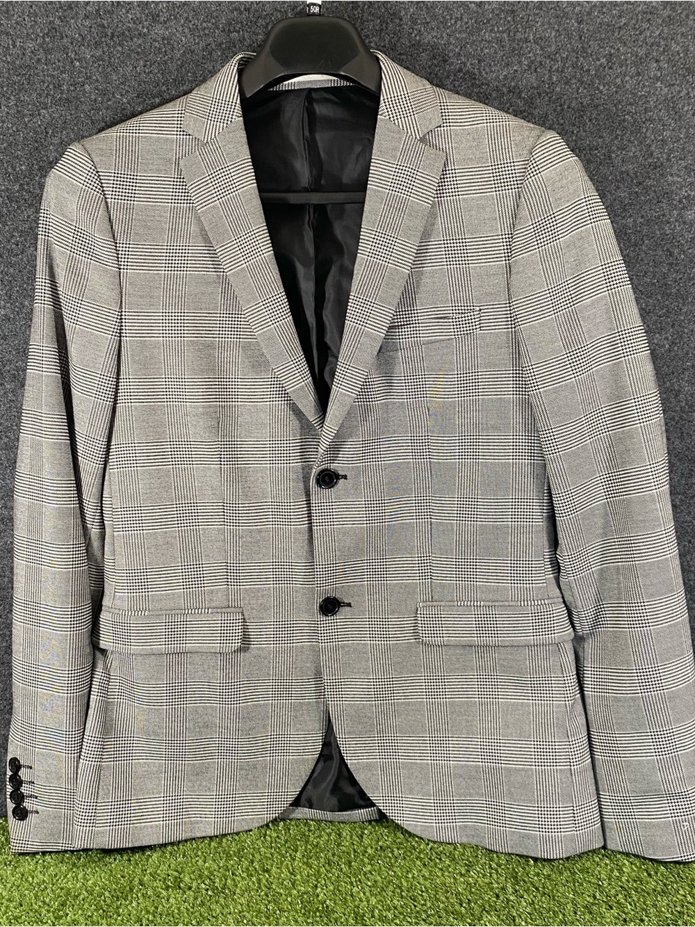 Topman Tate Classic Fit Sport Coat Blazer Men's Size 40R Black White Plaid